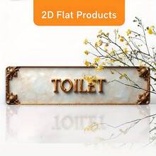 2D Flach - Dies ist ein 2D Flach, Vintage Stil Eisenschild, beschriftet mit "Toilet", Größe 10X40cm (4X16 Zoll). Es ist eine ideale Wahl für die Heimdekoration, geeignet für Badezimmer, Küche, Büro, Café und ländlichen Stil Inneneinrichtung. - mehrfarbig - Übersicht 4