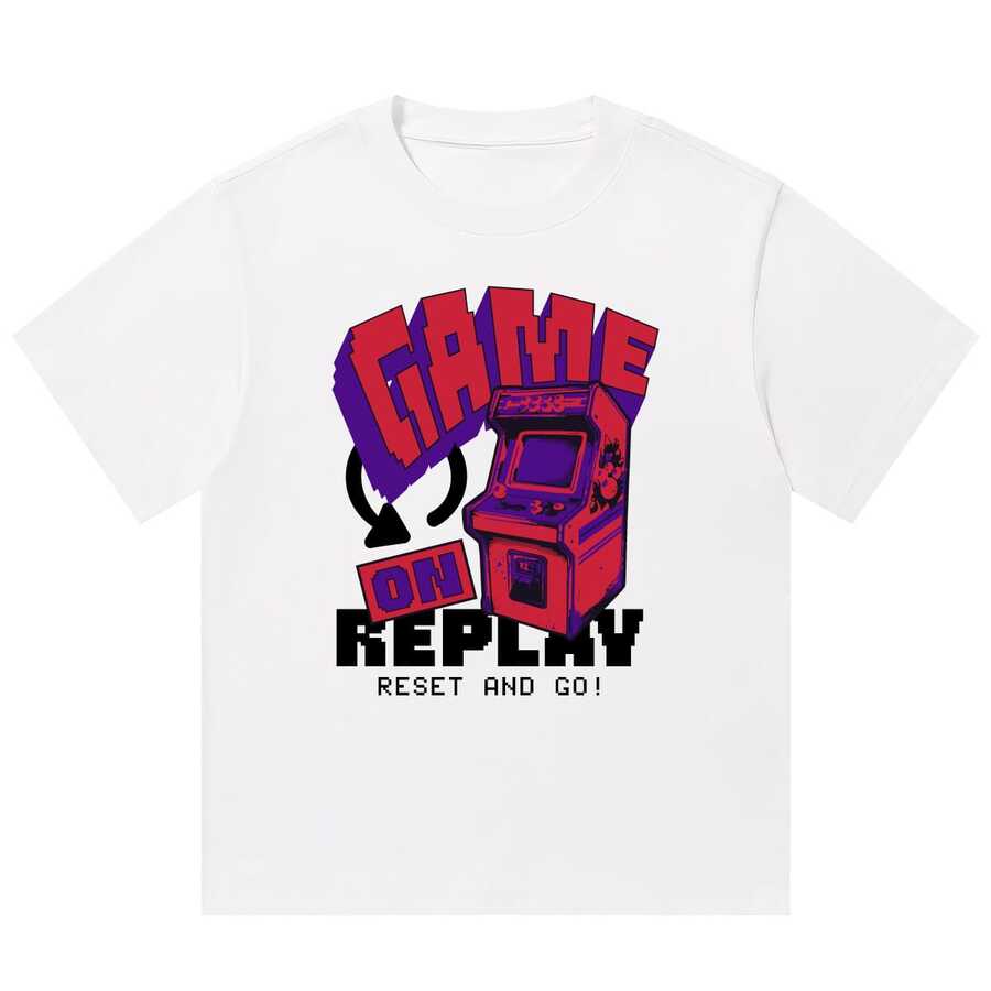 Boy Camiseta De Manga Corta Para Hombre Con Estampado De Bloques De Color Estilo Americano, De AlgodóN Puro, Casual, VersáTil, Holgada Y A La Moda Para El Verano. - Blanco - Ver 1