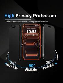 2pcs Matte Ceramic Tempered Glass Screen Protector, Anti-Fingerprint, Bubble-Free, Scratch-Resistant, Suitable For IPhone 13/14/15/16/17 Pro Max/Pro/16 Plus/16e/17 Air - Black - Matte - View 3