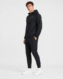 Nike Solid Color Hooded Long-Sleeve Jacket, Men's, Black - Black - View 9