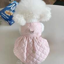 1pc Pet Fur Integrated Padded Coat With Leash, Suitable For Extra Small & Medium Dogs And Cats, For Outdoor Use - Pink - View 14