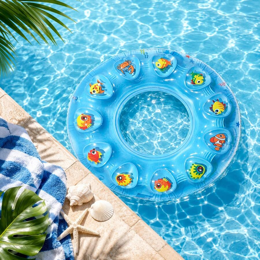 Anillos inflables para nadar, anillos inflables de PVC, flotadores de axila neutros, incluyendo verde, con forma de rosquilla, adecuados para deportes acuáticos de verano, fiestas en la piscina, fiestas en la playa, piscinas, playas y anillos de natación para vacaciones de verano - Añade un flotador con colchón de aire. - Ver 1