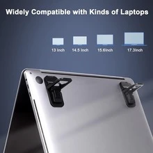 BISI 4pcs Adjustable Invisible Laptop Stand, Foldable Portable Laptop Support Bracket, Plastic Ergonomic Keyboard Riser, Non-Electric Desktop Height Adjustable Stand - A - View 3