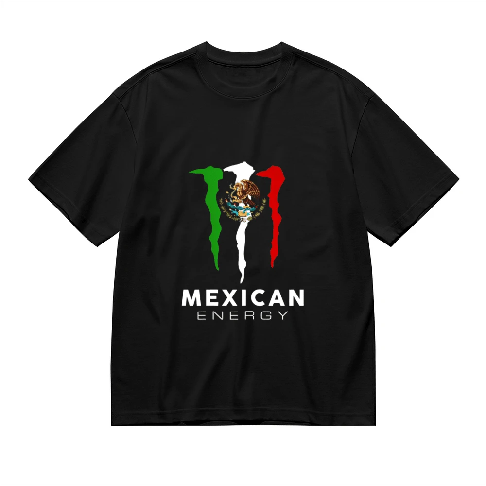 Camiseta de manga corta para mujer, estampado de bandera, disponible en negro, azul, verde, rosa, blanco y diseño bicolor rojo, cuello redondo informal - Negro - Ver 1