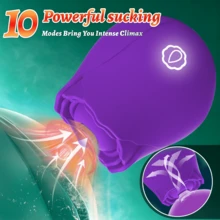 RUIJU 1pcs Sucking Vibrator Rose Sex Toy Vibrator For Women - Clitoral Nipple Massage Sucking Vibrator - 10 Powerful Modes, Female Toys For Exotic Play, Woman Pleasures Toy, Christmas Gifts - 紫色的 - 查看 3