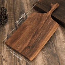 1PC Teak Wood Cutting Board Cheese Board Cheese Tray Bread Board Steak Board Cheese Board Fruit Board Cheese Tray, Suitable For Kitchen Meat, Cheese, Bread, Vegetables And Fruits, Kitchen Utensils, Home Dormitory Cutting Board - Brown - View 10