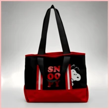 SNOOPY 1个可爱史努比帆布手提包，耐用轻便的托特包，适合通勤和上学，是理想的节日礼物 - 彩色 - 查看 6