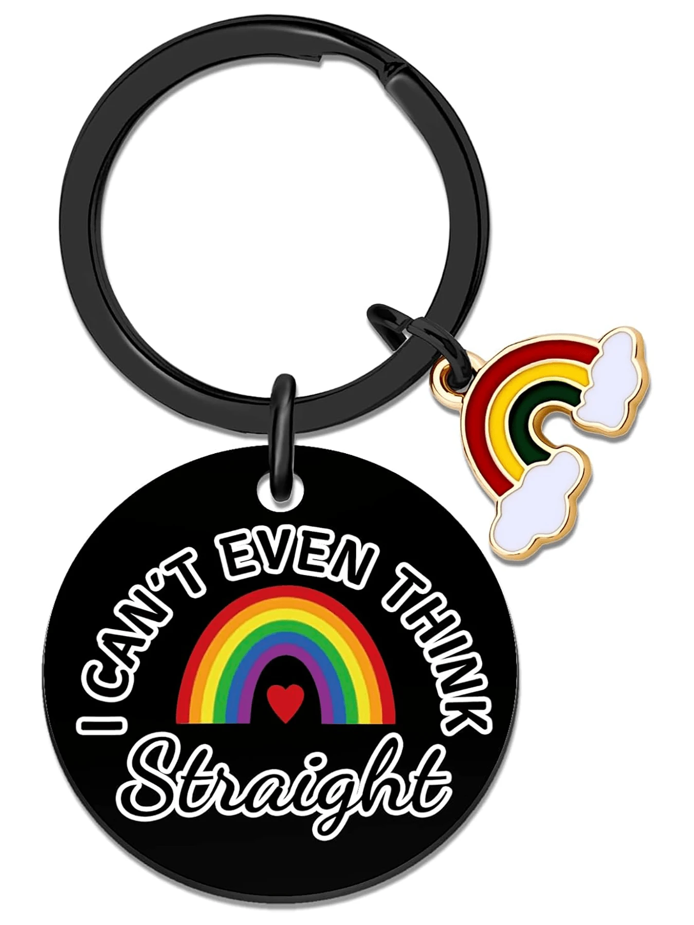 EoffIvan LGBTQ+ 钥匙扣,刻字:“我甚至都无法直视”,LGBTQ骄傲饰品 - 彩色 - 查看 1