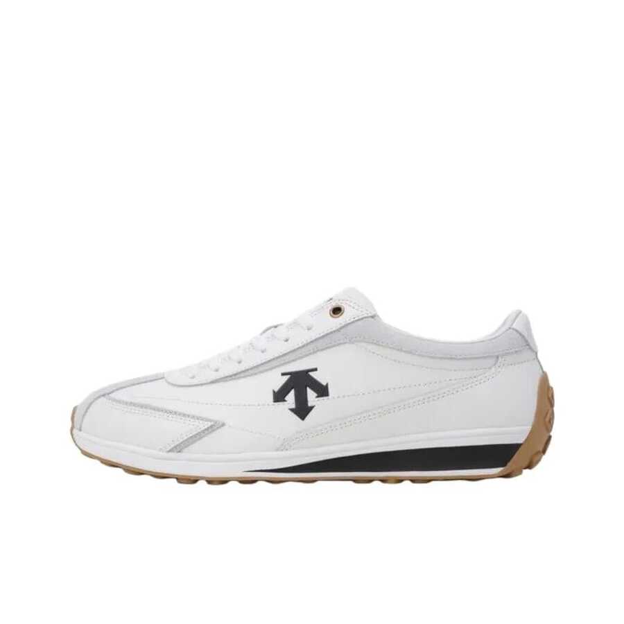 DESCENTE Cron Racer Leather Shoes, Comfortable And Versatile, Unisex, White - White - View 1
