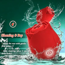 RUIJU 1pcs Sucking Vibrator Rose Sex Toy Vibrator For Women - Clitoral Nipple Massage Sucking Vibrator - 10 Powerful Modes, Female Toys For Exotic Play, Woman Pleasures Toy, Christmas Gifts - 紅色 - 查看 7