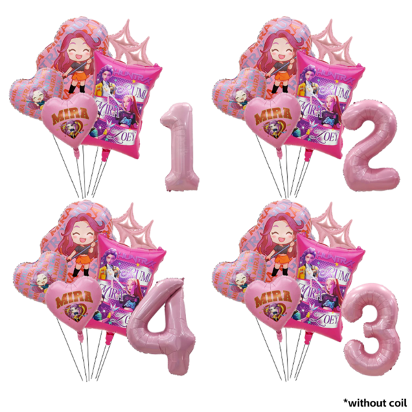 Pink Star Foil Balloons, Music Disco, Cool Girl, Children's Birthday Party, Latex Decorative Balls, Number Balloon Set, Baby Christening Party Supplies, Gifts, Toys