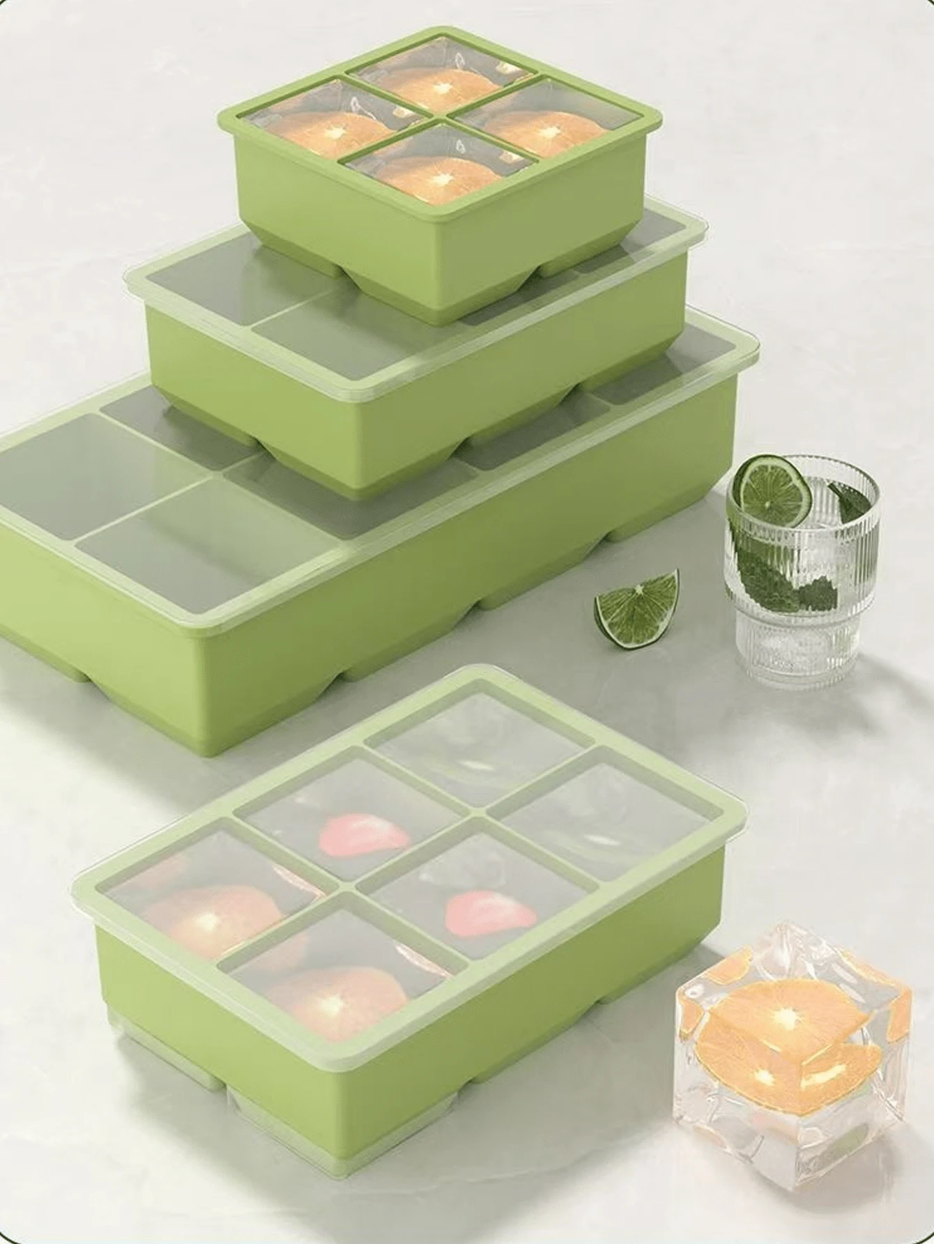 Reusable Large Ice Cube Mold - 5cm Silicone Ice Cube Tray, Easy Release, DIY Whiskey Ice Cube Mold, Suitable For Juice, Drinks, Cocktails, Brandy, Whiskey, For Home, Bar And Other Occasions, Convenient To Use
