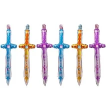6/12/24pcs Random Color Sword Shaped Aluminum Foil Balloons, Children's Toy Balloons, Birthday Party Decoration, Holiday Arrangement Decor, Outdoor Party Balloons - View 5