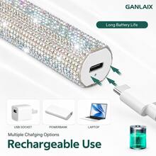 GANLAIX 水鑽便攜式美甲烘乾燈，可充電 UV LED 凝膠美甲固化燈，180mAh 迷你凝膠指甲油烘乾機，閃亮美甲用品，單鍵式美甲禮物 - 彩色 - 查看 5