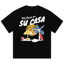 Boy Camiseta De Manga Corta De AlgodóN Puro Con Estampado NavideñO Estilo Americano, Camiseta De Verano Para Hombre De Corte Holgado Y Manga Tres Cuartos De Peso Pesado. - Negro - Ver 12