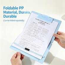 A5文件夾可折疊板夾裝訂帶硬塑膠垂直夾辦公室學生文具書寫A4書寫板儲存文件板夾菜單辦公室書寫訂單夾厚書寫板 - 套裝 - 查看 4