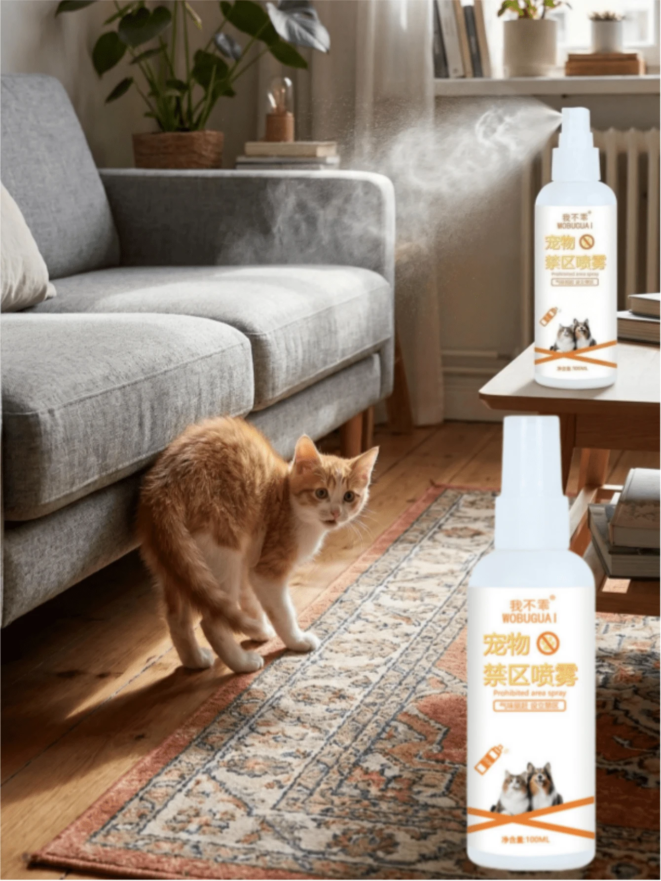 100ml Cat Repellent Spray, Used To Repel Cats And Prevent Them From Going To Bed, Urinating And Biting Furniture; A Bitter Training Spray Specially Designed For Pets Used In Restricted Areas Aims To Prevent Unnecessary Scratching And Biting Behavior Of Cats.