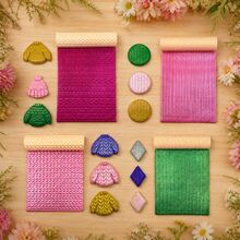 1pc Polymer Clay Mold With Knitting, Sweater And Fabric Texture Patterns, Suitable For DIY Earrings, Clay Jewelry, Pendants, Brooches, Ceramic Crafts, Handmade Accessories, Embossing And Texturing Tool - Orange - View 1