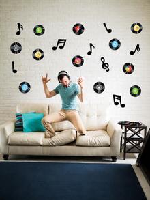 12pcs Retro Music Party Decorations, Music Note Paper Cutting And Vinyl Record Wall Decor, Suitable For 1950s-1970s And 1990s Disco Birthday Party, Classroom, School, Home, Music Concert Themed Decor - Note Record Set - View 3