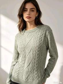Women's Modal Turtleneck Sweater With Elastic - Mint Green - View 1