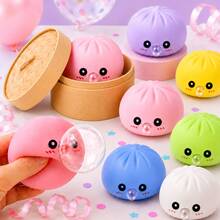 1/2/3PCS Cute Bubble Blowing Dumpling Squishy, Soft Sensory Squeeze Toy, Anti-Anxiety Stress Relief, Ideal Birthday Holiday Party Festival Gift For Adults - Color Sent Randomly - View 2