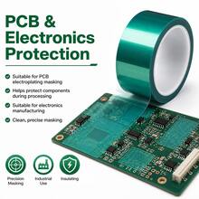 綠色PET耐高溫遮蔽膠帶,適用於PCB電鍍與塗層工業保護 - 多色 - 查看 2