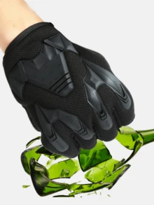 1 Pair Black Tactical Fighting Gloves, Silicone Anti-Slip Design, Suitable For Sports, Fitness Training, Fighting Training, Exposed Finger Sports Gloves Suitable For Outdoor Cycling, Fishing, Climbing And Other Sports, Half Finger Sports Gloves - Multicolor - View 5