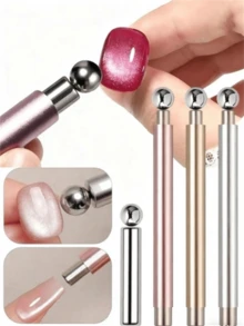 Bộ dụng cụ vẽ móng nghệ thuật mắt mèo 2 trong 1 (1/2 món), dụng cụ từ tính đa chức năng với nam châm mạnh, dùng cho sơn gel móng tay hình mắt mèo, phụ kiện vẽ móng nghệ thuật bằng thép, dụng cụ bằng gỗ dùng tại nhà và tiệm nail. - Nhiều kiểu dáng - Xem 2