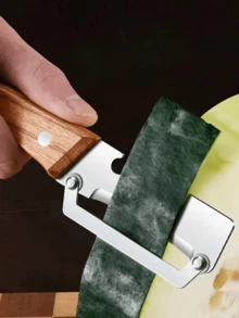 1pc Stainless Steel Multi-Function Vegetable Peeler With Bottle Opener, Wooden Handle, Suitable For Peeling And Slicing Fruits & Vegetables, Durable And Smooth Operation, Practical Kitchen Tool, Household Essential, Kitchen Accessory - Multicolor - View 5