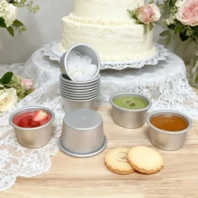Bộ 2/5/10 khuôn nướng bánh bằng nhôm chống dính 3 inch - Khuôn làm bánh pudding, bánh ngọt mini, bánh cupcake và bánh mì, dụng cụ làm bánh nướng, vật dụng cần thiết trong nhà bếp - Lý tưởng cho người yêu thích món tráng miệng, người làm bánh tại nhà và thợ làm bánh chuyên nghiệp. - Bạc - Xem 8