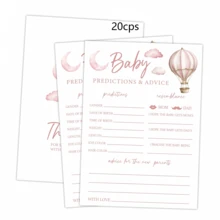 5/20/40 Cartões de Jogo com Tema de Balão de Ar Quente Rosa para Chá de Bebé, Conjunto de Lápis OH BABY, Jogo de Previsão e Conselhos para Bebé, Cartões de Jogo Interativos Unissexo, Adequados para Festa de Revelação de Género, Presentes de Festa de Chá de Bebé e Artigos de Entretenimento para Convidados - Rosa - Ver 11