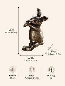 1pc Rabbit Sculptures Hanging Next To Flower Pots, Creative Decorative Statues, Outdoor Courtyards, Gardens, And Potted Plants Are Suitable As Exquisite Gifts For Friends; - Ornaments - View 3