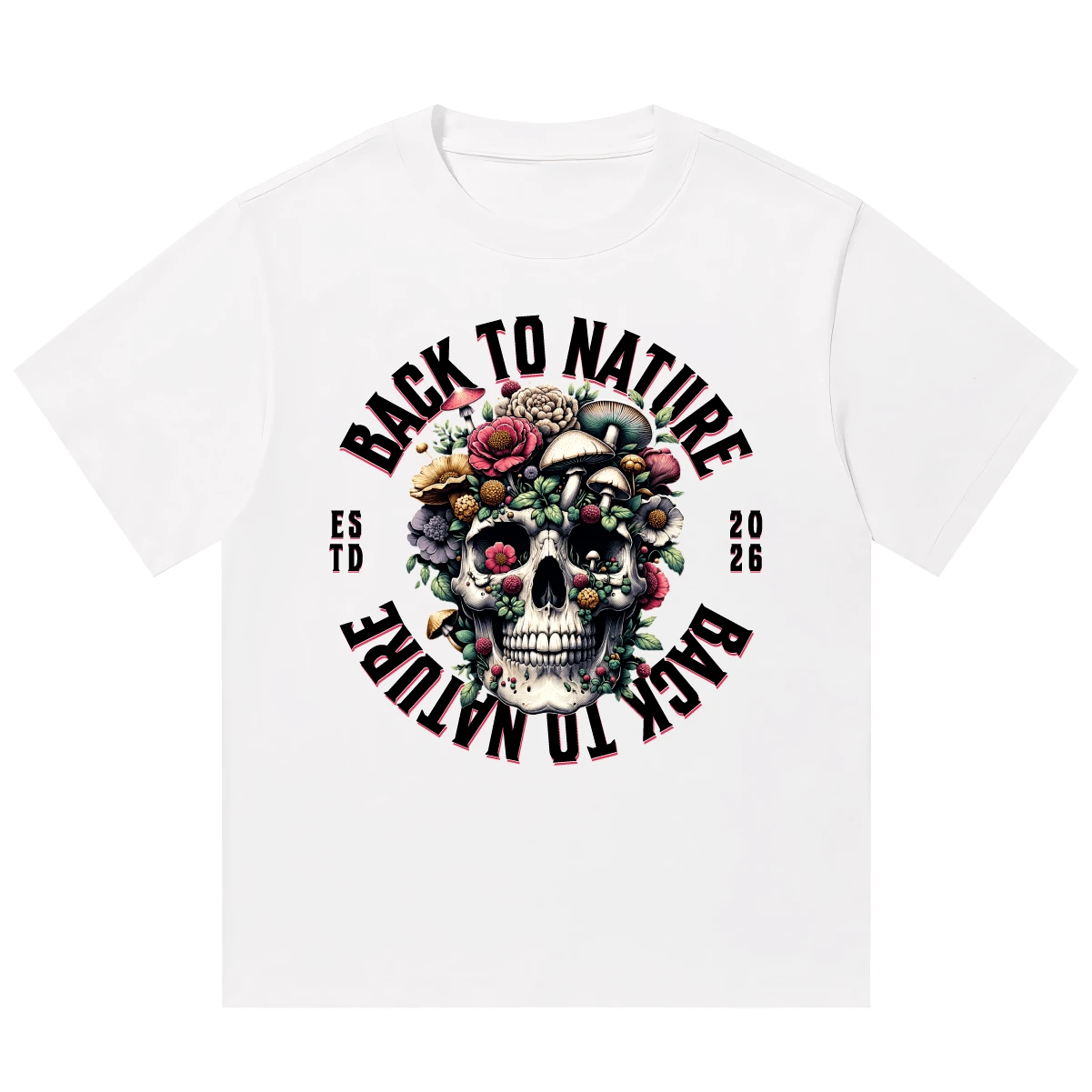 Boy Camiseta De Manga Corta Con Estampado De Calaveras Estilo Americano Para Hombre Y Mujer, De AlgodóN Puro, Resistente, Informal, De Corte Holgado, Para Parejas. - Blanco - Ver 1