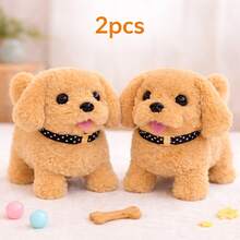 2 Perros de Peluche InteligentesInteractivos (Blanco + Marron) - Caminan, ladran y muevenla cola | Juguetes Electronicos para Nifios y Mascotas IRegalo Ideal para el Dia del Nifio I Materiales Suaves I Entretenimiento Familiar y Juguetes de Compania.Regalo para el Dia del Niro] - 2 piezas (marrón + blanco) - Ver 10