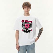 Boy Camiseta De Manga Corta Estilo Americano Con Estampado Llamativo, Camiseta De AlgodóN Puro Para Hombre De Verano, Top De Manga Corta Para Parejas. - Negro - Ver 2
