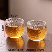 Tách trà nhỏ kẻ sọc dọc cao cấp, bộ tách trà thủy tinh trang nhã dùng trong gia đình và kinh doanh, bộ ấm trà cao cấp. - Nhiều màu - Xem 11