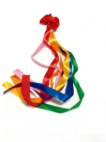 4 piezas de cintas de muñeca de colores, cintas de arcoíris para gimnasia, accesorios para actuaciones de danza, cintas de colores artísticas, cintas de poliéster reutilizables, adecuadas para la temporada de graduación, actuaciones de equipo, uso diario - Multicolor - Ver 10