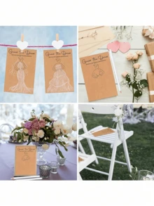 20/40Pcs Bridal Shower Dress Guessing Game Set, Bachelorette Party Interactive Activity Supplies, Bridesmaid Proposal Gift For Wedding Guests - A - View 6