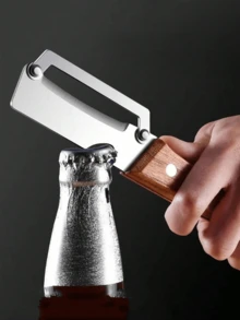 1 Stück Multifunktions-Schäler mit Holzgriff und Flaschenöffner, scharfe Klinge aus Edelstahl, ergonomischer natürlicher Holzgriff, professionelles Küchenwerkzeug zum Schälen von Gemüse und Öffnen von Bierflaschen, Holzgriff-Schäler - Verschiedenfarbig - Übersicht 6