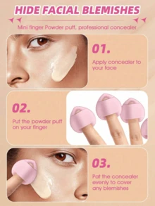 15/1pc Reusable Makeup Sponges, Makeup Powder Puff, Facial Makeup Tool Set, Round Setting Powder Puff, Makeup Accessories, Dry & Wet Use Powder Puff, Blush Puff, BB Cream Puff, Loose Powder Puff, Beauty Sponge, Suitable For Foundation, Powder, Lotion, Etc. - Multicolor - View 7