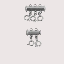Juego de cierres deslizantes de 3 tamaños, conector de tubo multifilamento, accesorio para hacer joyas para collares y pulseras multicapa (Plata+Oro) - Multicolor - Ver 18