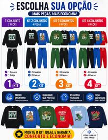 8-Piece Boys' Winter Sweatshirt Set (Sizes 1-16) - 4 Sweatshirts + 4 Pants - Kit Of 2 Sets (2 Jackets + 2 Pants) - View 6