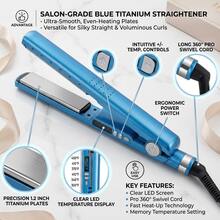 Ionic Hair Straightener Mini Hair Straightener Curler 2-In-1 Wide Tube Design Creates Straight And Curly Hair Perfect Styling Tool For Travel Gift Ideas For Her Mothers Day Birthday Christmas - 美規A型插(110-127V) - 查看 12