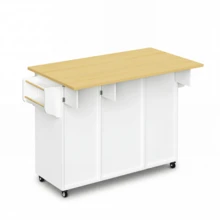 Kitchen Island On Casters With Fold-Down Worktop, Freestanding Kitchen Unit, Serving Cart With Storage Space, 2 Drawers, Spice Rack, Towel Rail, Lockable Casters, 120 * 45 (70) * 92 Cm - 白色 - 查看 11
