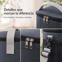 1 Piece Double Compartment Thermal Lunch Bag, Waterproof Oxford Cloth Portable Lunch Box With Adjustable Strap, Keeps Food Cold And Hot, Water Resistant Aluminum Lining, Ideal For Work, School, Picnic, Camping And Travel, Available In Various Colors - 紅色 - 查看 8