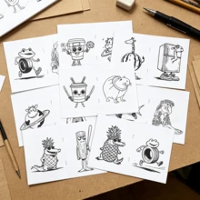 8 pièces Ensemble de mini livres de coloriage de poche en papier style Brainrot italien, motifs de créatures mèmes bizarres et personnages de style Shan Hai Jing moderne surréaliste et absurde, livre d'activité de dessin et de gribouillage anti-stress pour la rentrée scolaire, les voyages, les sacs de fête et les cadeaux plaisantins - Multicolore - Voir 6