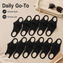 10pcs Sports Seamless Face Mask, 3D Contoured UV Protection, Eye Corner Guard, Breathable Outdoor Mask, Washable & Reusable, 10pc - 10pcs - View 3