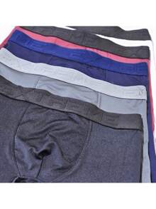 Set Of 3 Long Cycling Briefs With Cutout, Comfortable Polyester, Men's Boxer Briefs, Doesn't Roll Up - 藍色的 - 查看 3