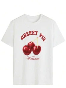 Tres cerezas rojas brillantes simbolizan la dulzura y energía del verano evocando una sensación alegre y juvenil con un toque retro atractivo camiseta de mujer casual moderna blanca cómoda para uso diario - Blanco - Ver 8