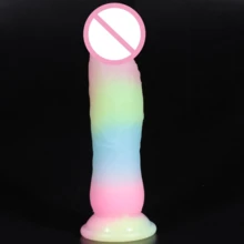 Silicone Realistic Dildo, Glowing Colorful Lifelike Penis Toy, Adult Sex Toy For G-Spot And Prostate Orgasm, Realistic Penis, For Him - one-size - View 16